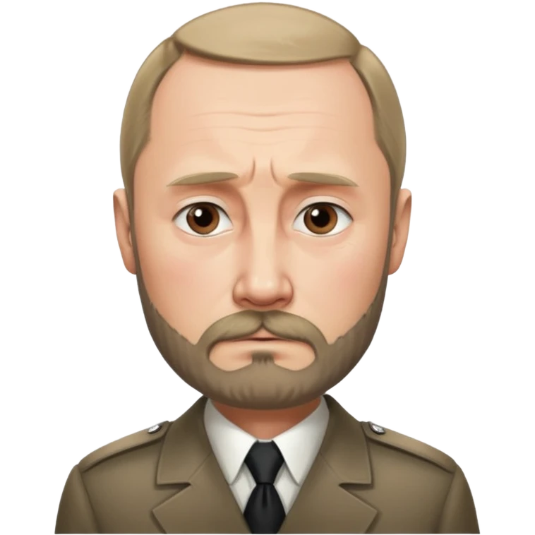 sad face of putin with a hitler-style beard emoji