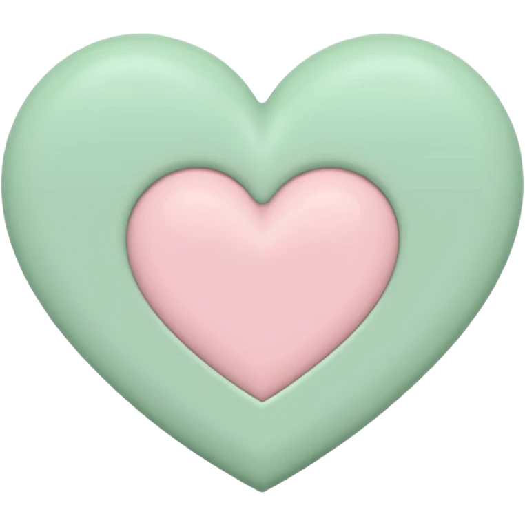 A half pastel green half pastel pink heart emoji