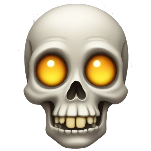 skull emoji with poping eyes emoji