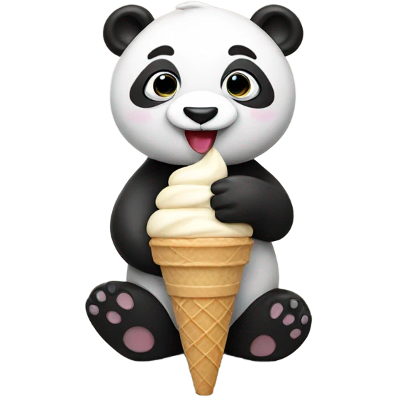 Panda eating ice cream  emoji