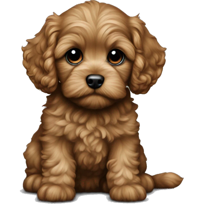 Cavapoo puppy all over black emoji