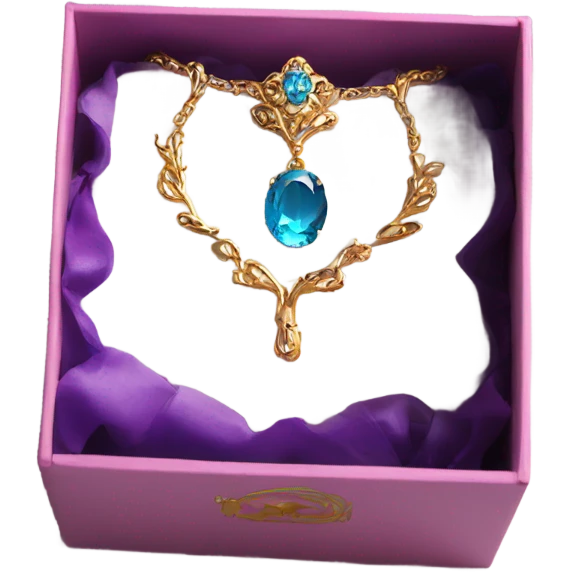 beautiful necklace in a box emoji