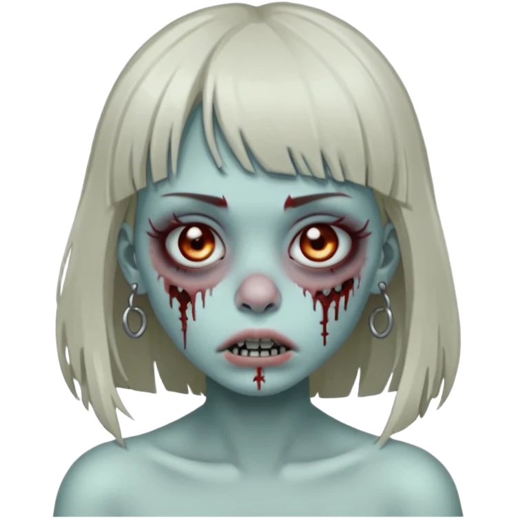 🧟‍♀️ faça igual esse emoji que coloquei só que com franja e piercing dos dois lado do nariz e no septo  emoji
