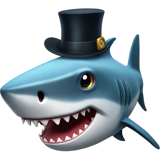 shark woth tophat emoji