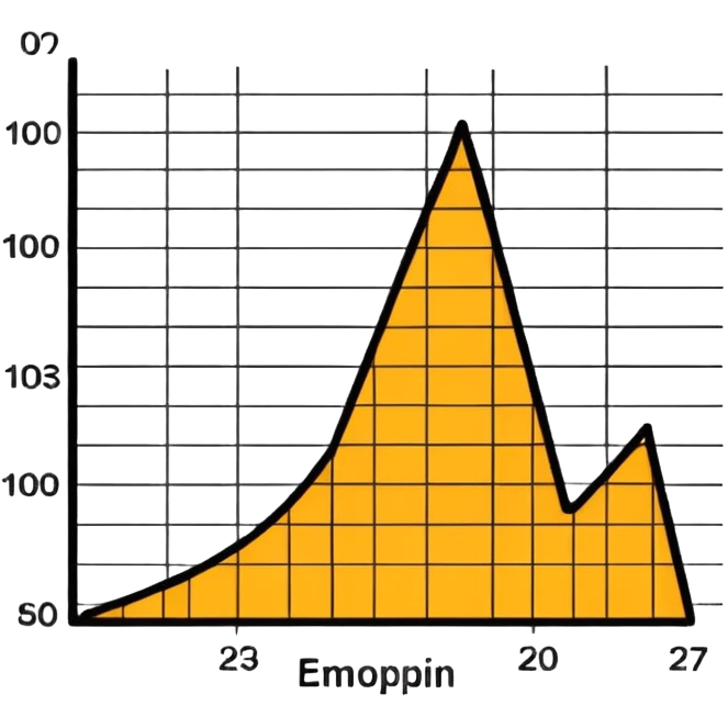 a graph with a negative slope. emoji