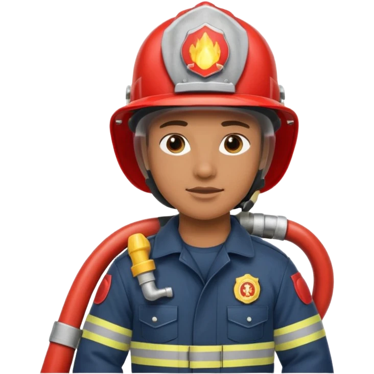 Bombeiro civil segurando mangueira emoji