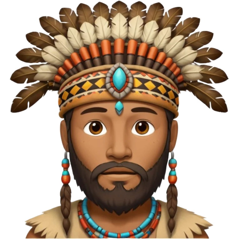 tribal man, beard emoji