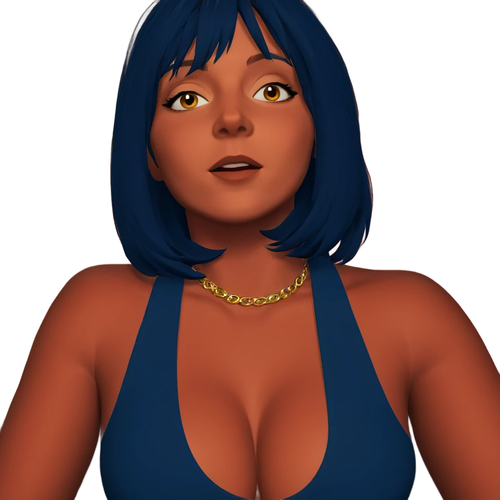 girl with necklace and cleavage emoji