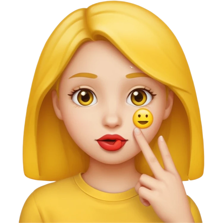 Finger to lip girl yellow emoji emoji
