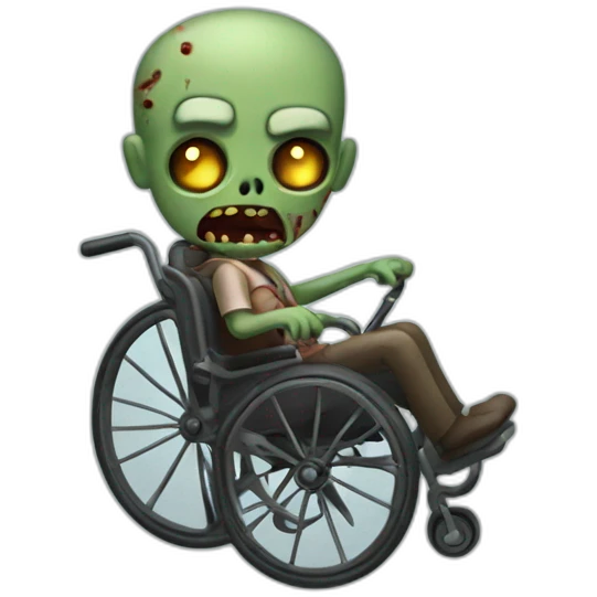 Zombie wheeling emoji