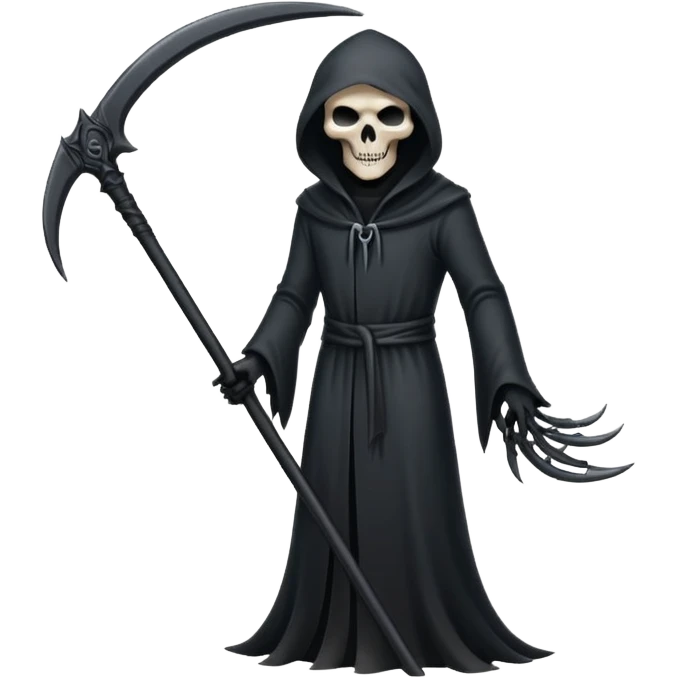 Shadow Scythe for grim reaper with black aura and the scythe must be black and straight in the handle with no additional things emoji