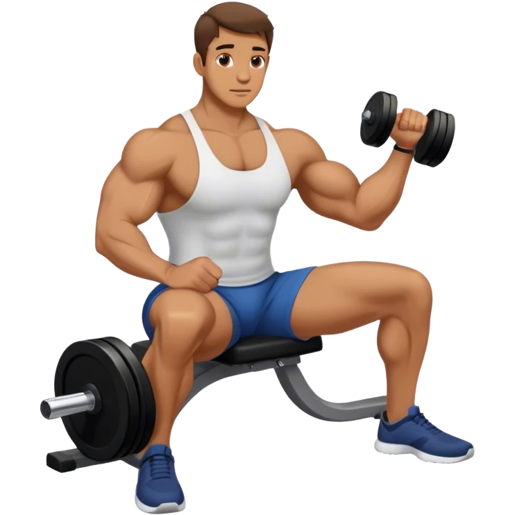 man seated weighted wrist curl emoji