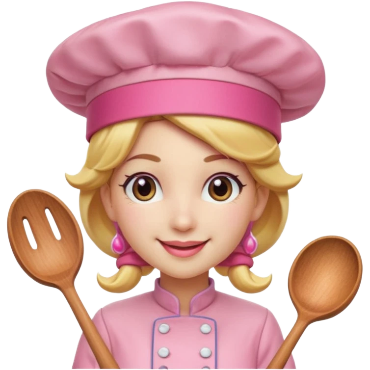 Pink chef hat princess peach emoji