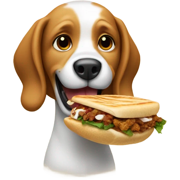 Dog eating shawarma  emoji