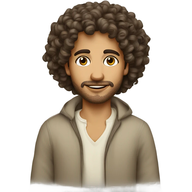 French morrocan guy curly hair brown eye emoji