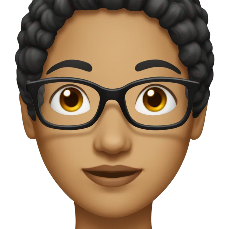 Women black hair with Brown eyes and Glas emoji