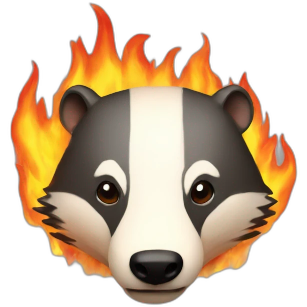 badger in flames emoji
