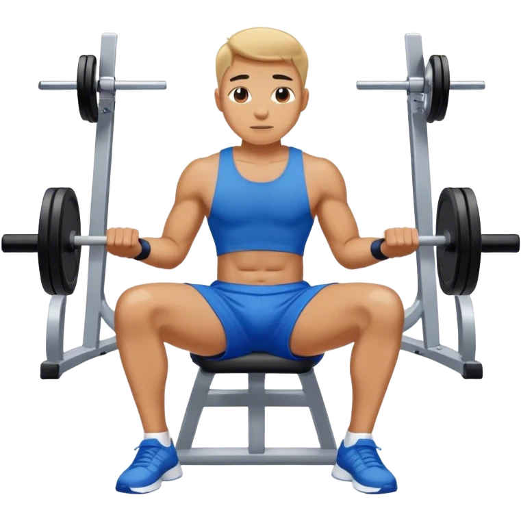 blue shorts seated rows exercise emoji