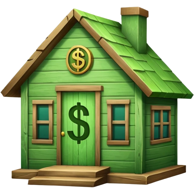 a house with a dollar sign in the middle emoji