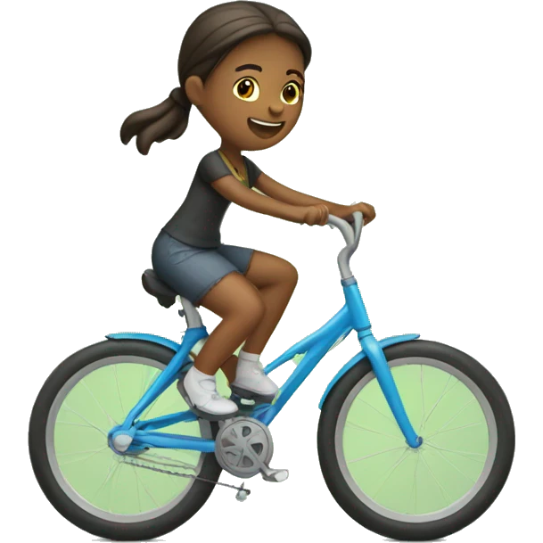 A girl riding bike emoji