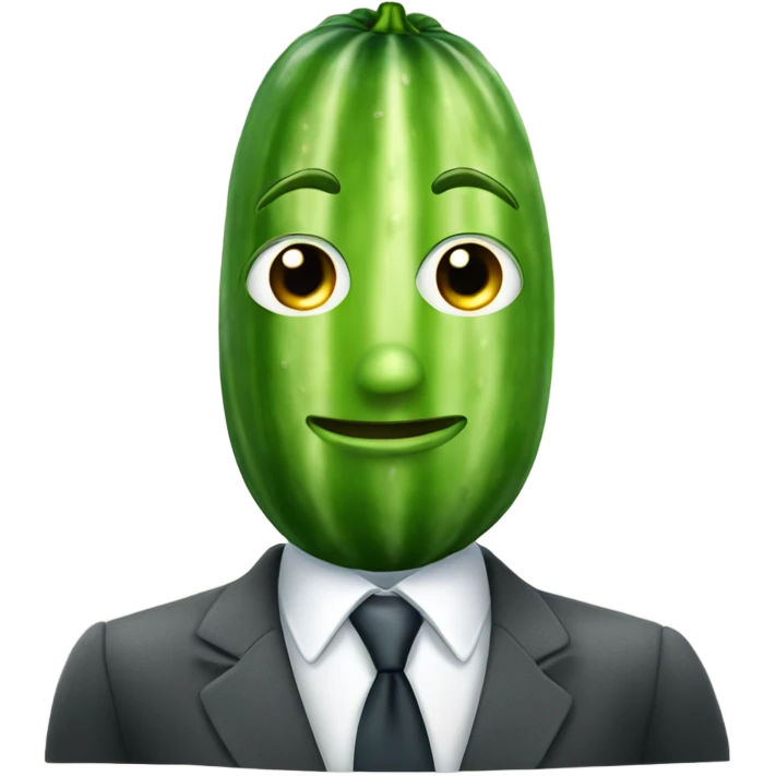 Cucumber person in a suit emoji