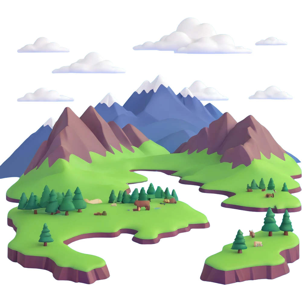 Scottish highlands with mountains emoji