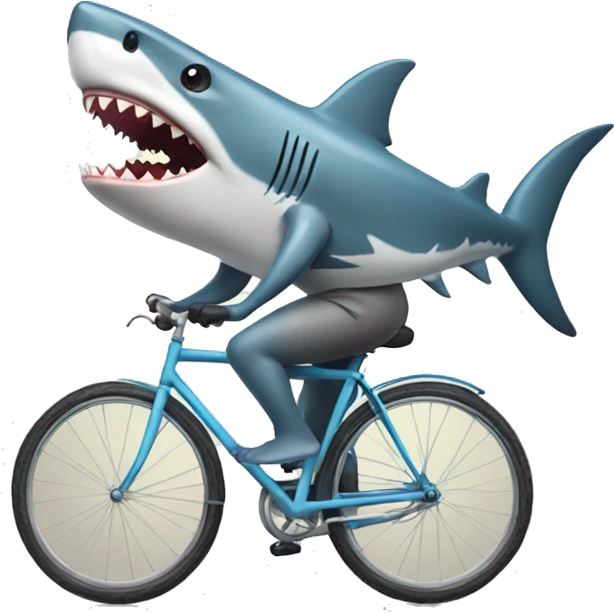 Shark riding a bicycle emoji