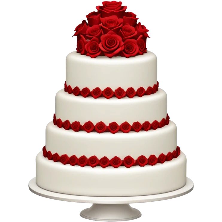 Wedding cake with red roses emoji