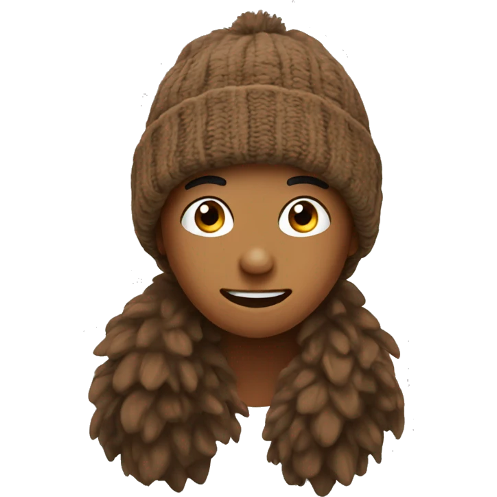 Brown winter beanie emoji