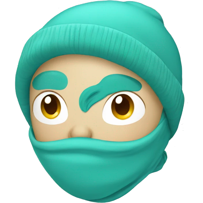 turquoise winter hat emoji
