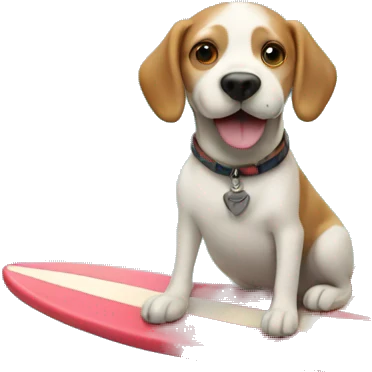 Dog on surfboard emoji
