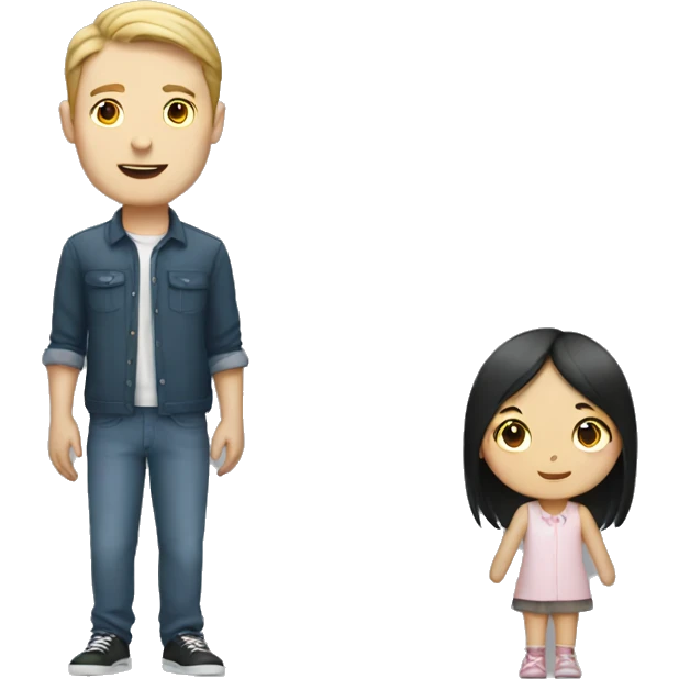 tall white guy and short asian girl couple emoji