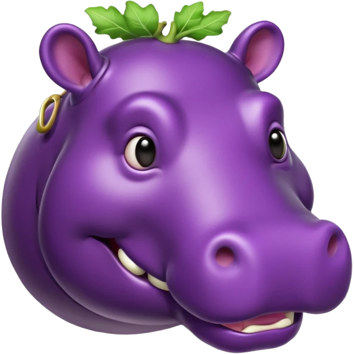 A hippo made of eggplant emoji