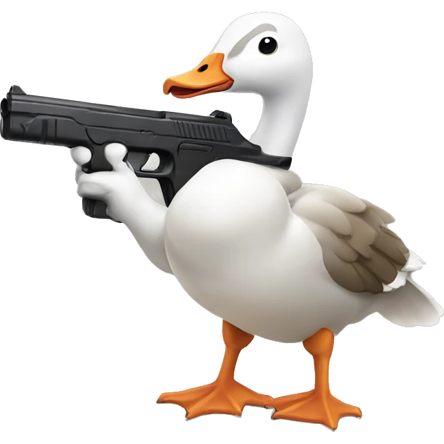 Goose with a gun emoji