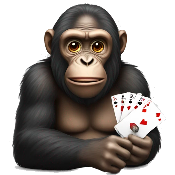 Ape with pokercards emoji