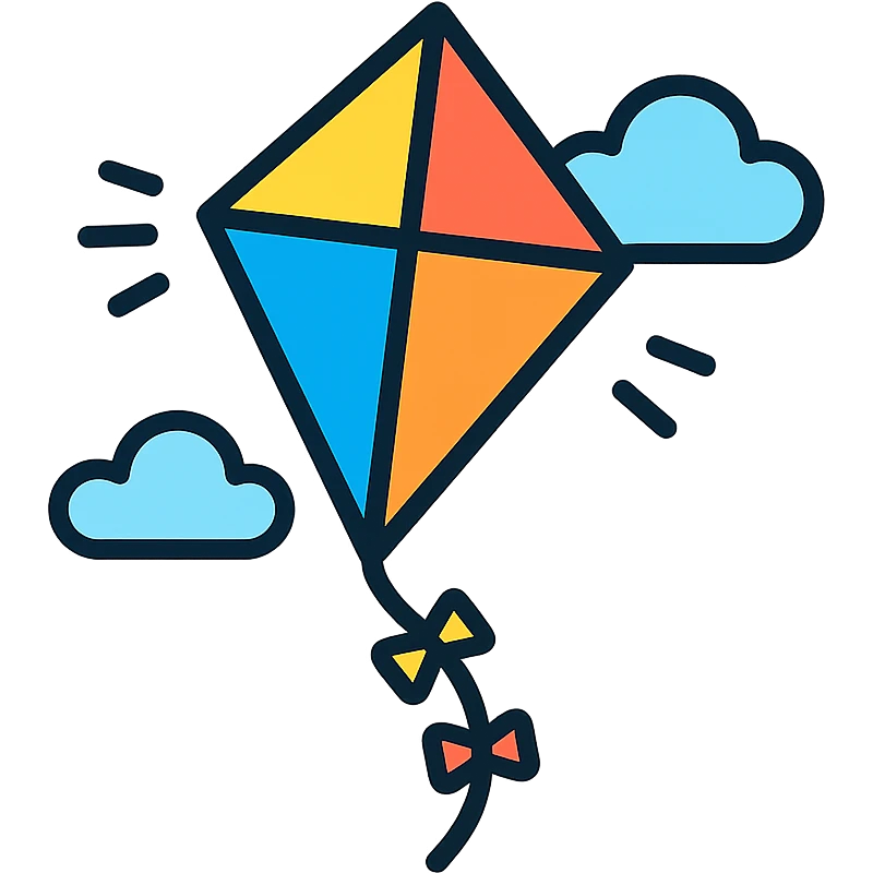 A kite flying in the sky emoji