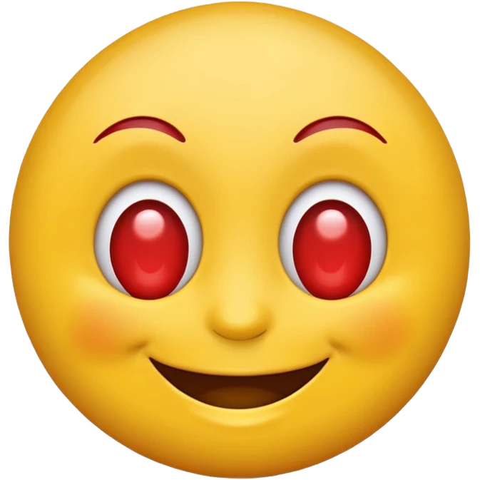 Happy emoji with red veins on eyes emoji