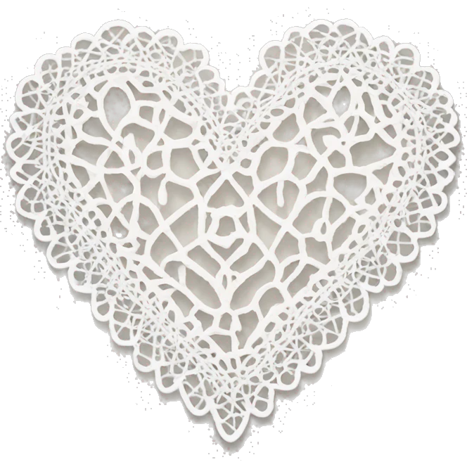 White doily heart emoji