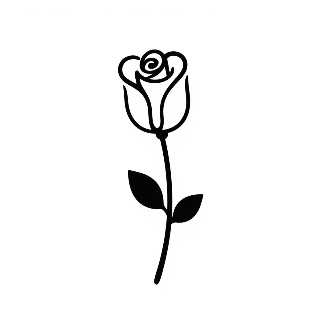 hand-drawn doodle of a rose flower emoji
