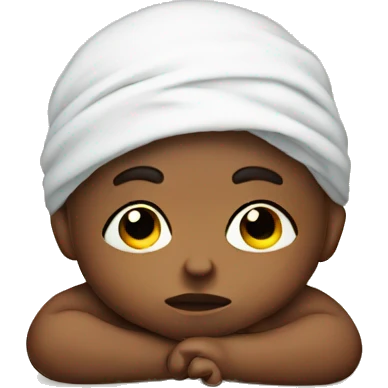 a sad peasant baby in a diaper emoji