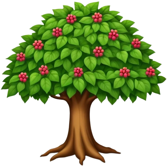 Un árbol con cara y pies grandes emoji