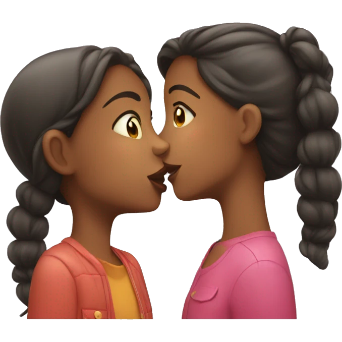girl and girl kiss emoji