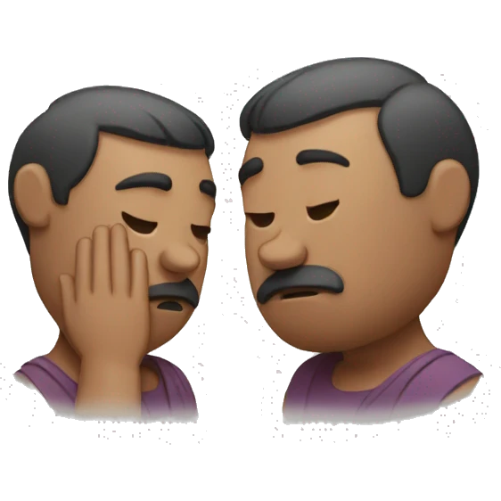 sad man doing namaste emoji