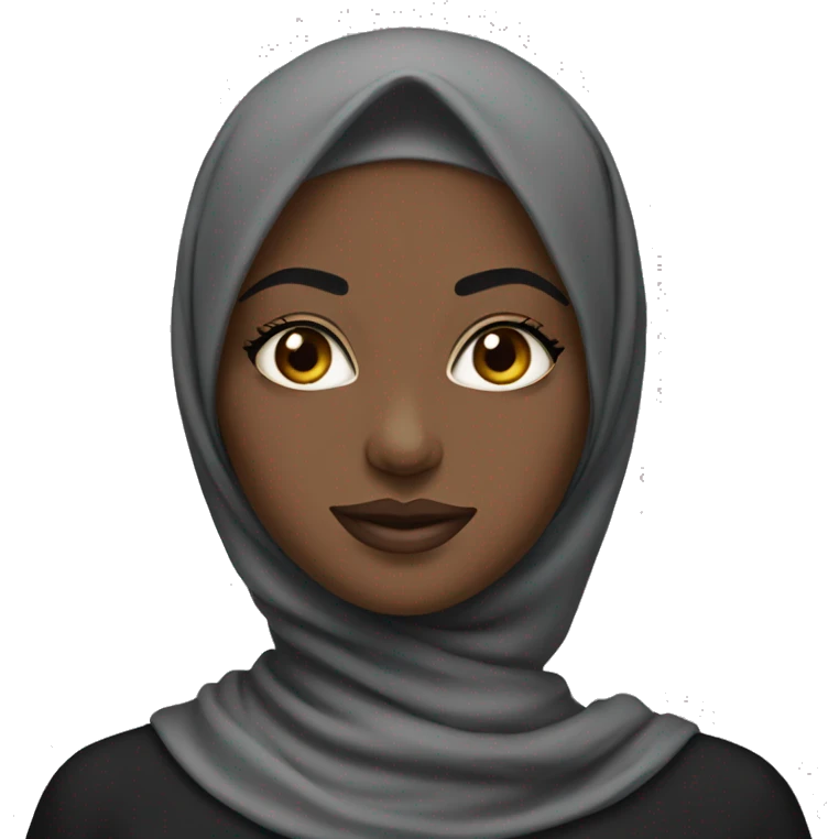 Black hijab girl without neck showing in drag makeup emoji