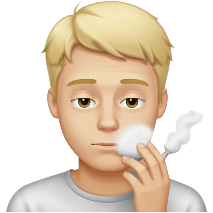 Tall blonde college guy snorting white powder emoji