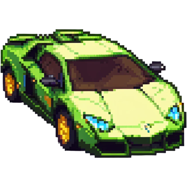 blocky Minecraft Lamborghini supercar emoji