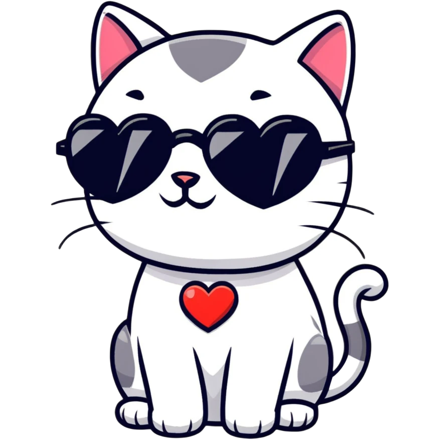 cat wearing heart-shaped sunglasses emoji