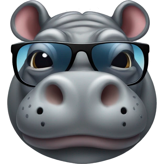 hippo wearing sunglasses  emoji