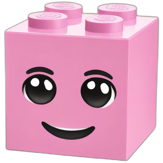 Pink lego brick emoji
