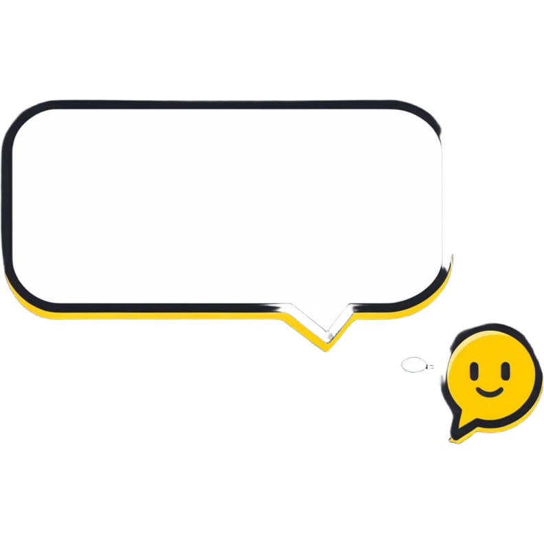 speech bubble, cartoonish sticker style emoji